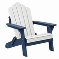 Adirondack Gartenstuhl 79 x 83 x 98 cm Kunststoff Weiß Dunkelblau mit Armlehnen