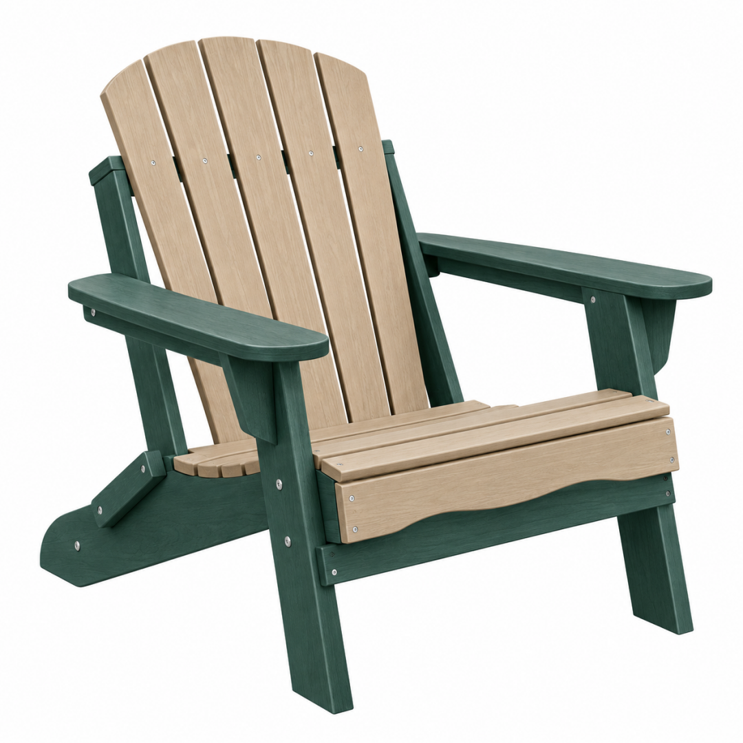 Adirondack-Gartenstuhl 83 x 78 x 98 cm Holz Grün Natur mit breiten Armlehnen