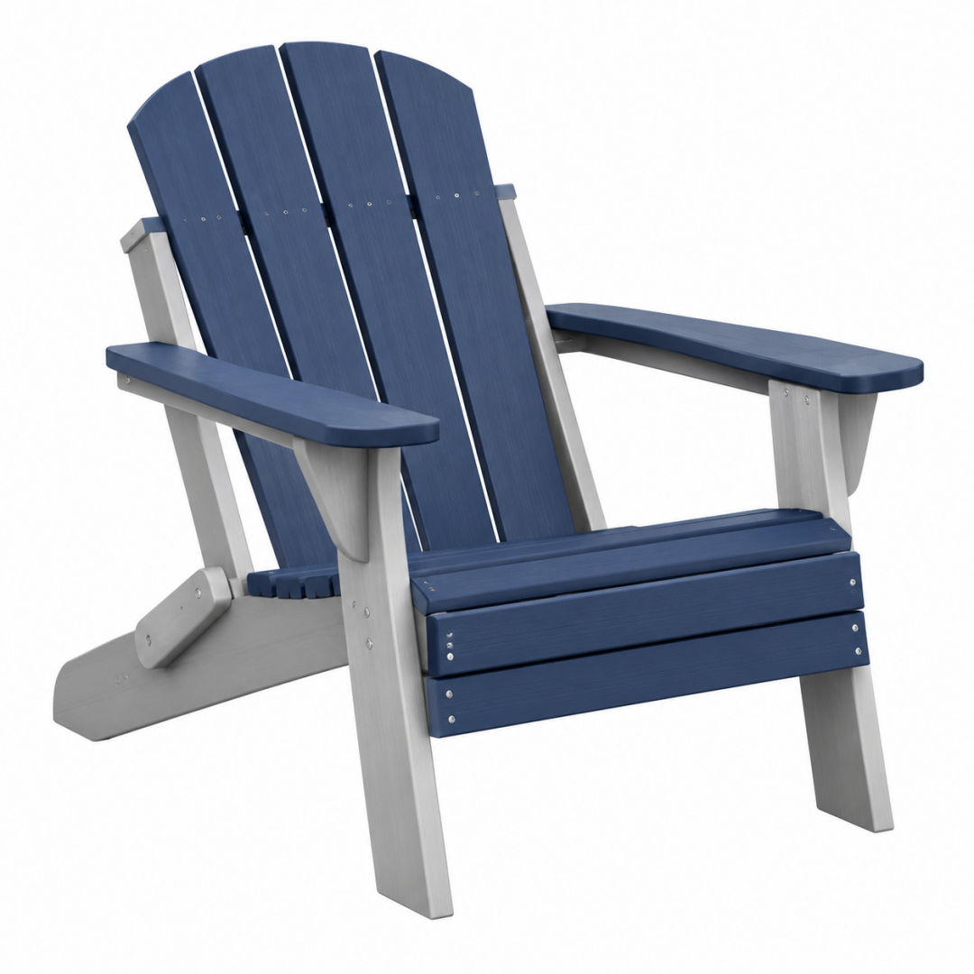 Adirondack-Gartenstuhl 90 x 76 x 98 cm aus Holz Blau Grau für Außenbereich