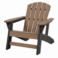 Adirondack Gartenstuhl 80 x 90 x 100 cm aus Kunststoff Braun Schwarz mit Armlehnen