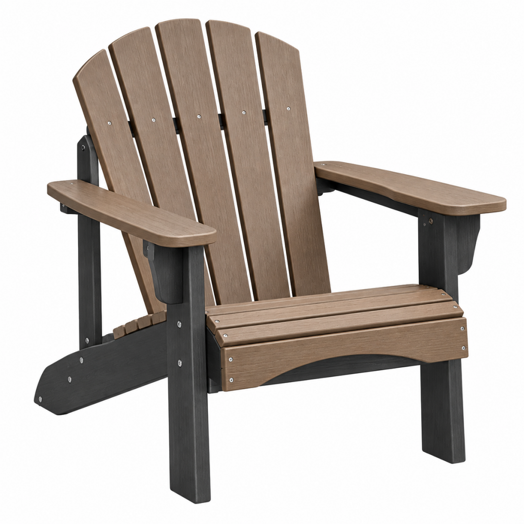 Adirondack Gartenstuhl 80 x 90 x 100 cm Kunststoff Braun Schwarz wetterfest
