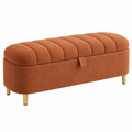 Sitzbank 110 x 45 x 48 cm mit Stauraum Bouclé Braun - gepolstert