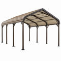 Carport 500 x 300 x 280 cm Stahl Anthrazit Beige mit Polycarbonatdach