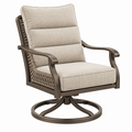 Drehbarer Gartensessel 80 x 85 x 100 cm mit Metallgestell Beige Bronze für Terrasse im modernen Stil