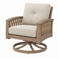 Drehsessel 82 x 86 x 95 cm Holz Textil Beige Naturbraun mit Drehfunktion